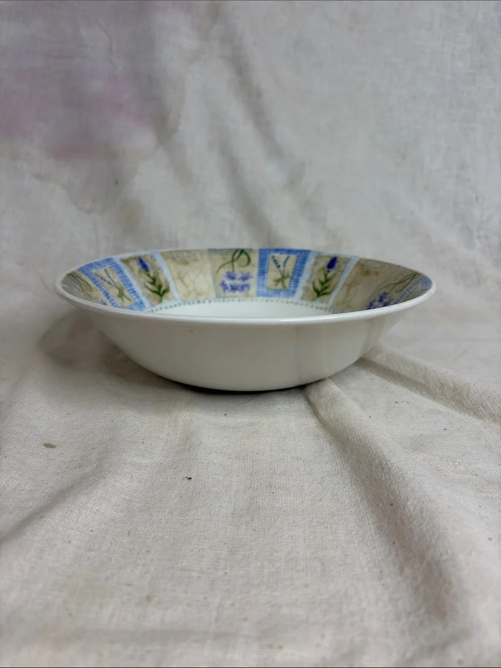 Pier 1 White Ceramic Plate with Black Logo